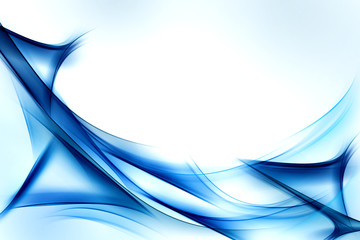 Beautiful Blue Fractal Waves Art Abstract Background - obrazy, fototapety, plakaty