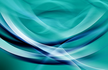 Awesome Blue Fractal Waves Art Abstract Background