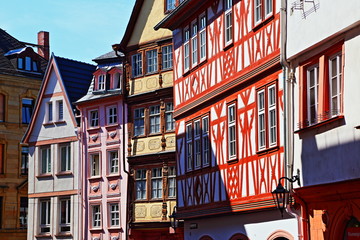 Mainz, die historischen Fachwerkhäuser in der Augustinenstraße (Juni 2015)