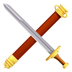 Fototapeta premium Crossed sword and scabbard