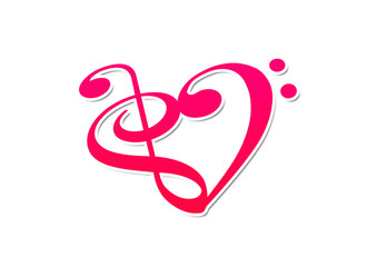 Musiknote als Herz / Clef Heart