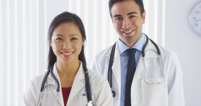 Portrait Of Two Doctors Smiling