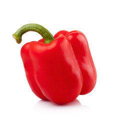Red sweet pepper isolated on white background