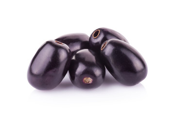 Jambolan plum or Java plum on white background