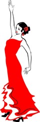 flamenco dancer in red dress 