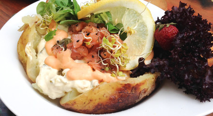 Potato with salmon