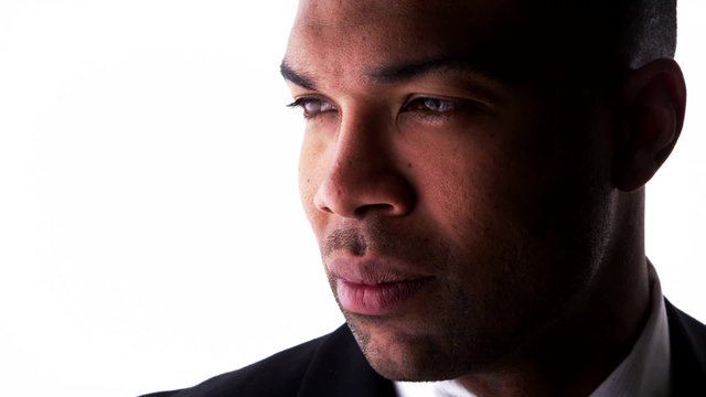 Close up of attractive black businessman