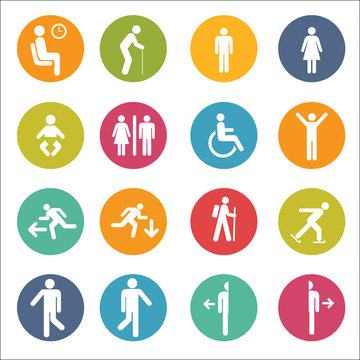 People sign and symbol Icons.Vector