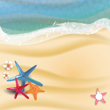 Summer holidays illustration - sea on a beach sand a sunny seascape vector