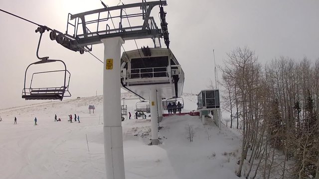 getting off a ski lift