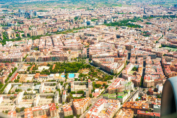 View on Valencia from airplane