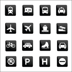 simple vehicle and transport icons sign symbol Vector illustration
