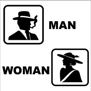 Restroom or toilet male and female sign vector illustration