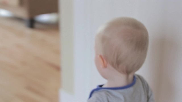 a toddler playing with his pet parakeet