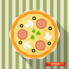 Pizza icon with long shadows.