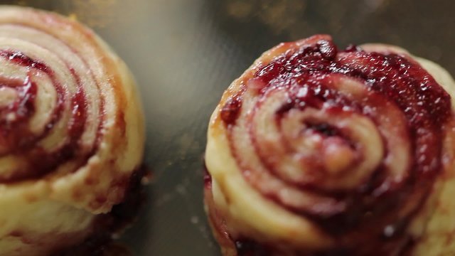 a woman baking tasty berry pie pastries