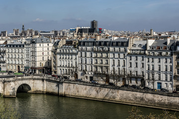Naklejka premium Panorama of Paris. View from Arab World Institute.