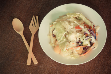 salad with filter effect retro vintage style