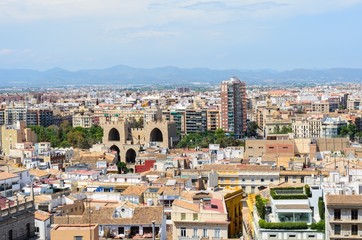 Fototapeta na wymiar Areal view, as seen from the miguelete, Valencia