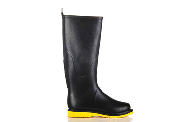 black rubber boots