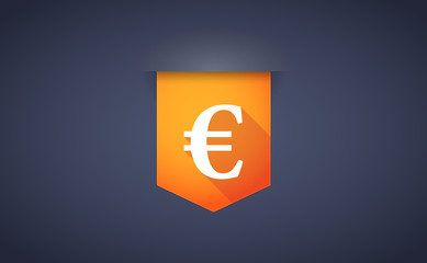 Fototapeta premium long shadow ribbon icon with an euro sign