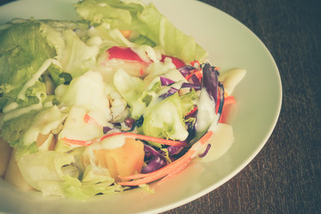 salad with filter effect retro vintage style