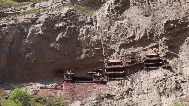 the hanging temple monastery in datong china