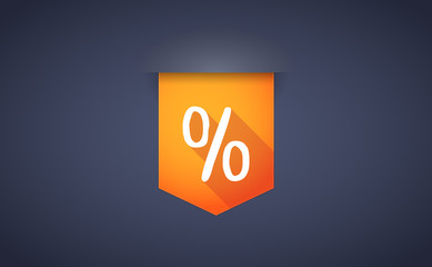 long shadow ribbon icon with a discount sign