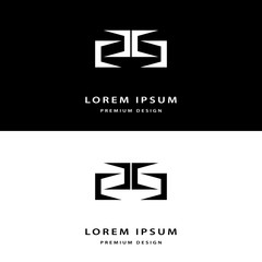 Obraz premium Creative icon monogram design elements with business card graceful template. Elegant line art abstract logo design. Corporate company emblem luxury style. Fashion sign symbol. Vector illustration