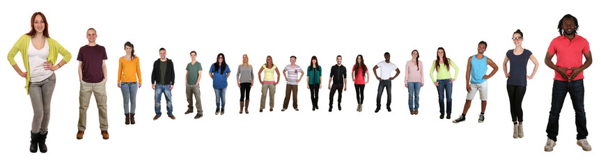 Obraz premium Lachen glücklich multikulturell junge People Gruppe im Halbkrei