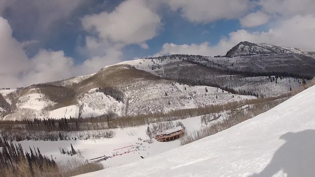 skiing down the hill