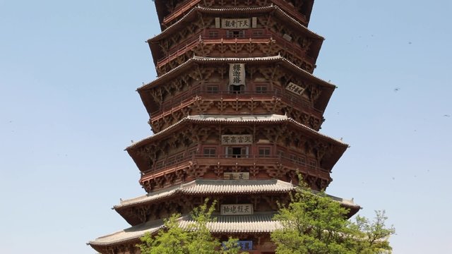 the pagoda of fogong temple in datong china