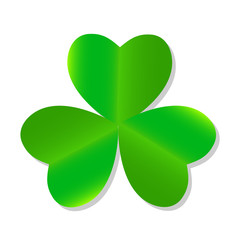 Three Leaf Green Clover. Vector Illustration.
