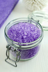 Bath salt in a glass jar