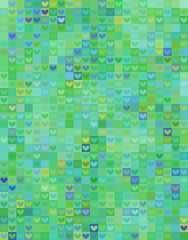 Beautiful heart shape pattern in green spectrum