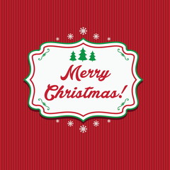 Illustration winter label with text Merry Christmas. Vector