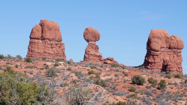 Balancing rock at Arches National Park at Southern Utah panning