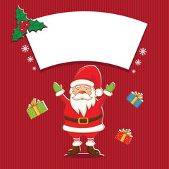 Illustration winter label with Santa Claus. Vector