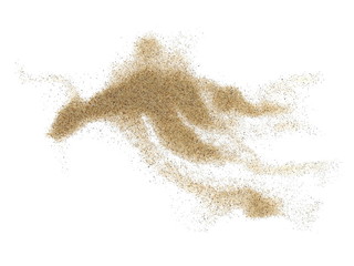 pile desert sand isolated on white background