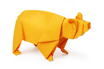 Origami paper bear