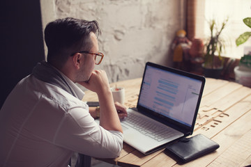 Working man in startup center