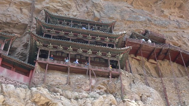 visiting the hanging temple monastery at datong china