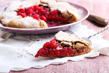 Raspberry and rosemary rustic galette