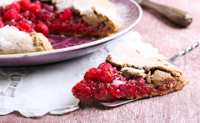 Raspberry and rosemary rustic galette