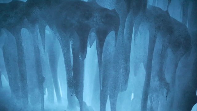 wall of frozen ice
