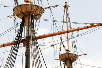 Rigging on the tall ship.