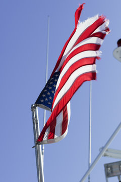 American flag on a pole.