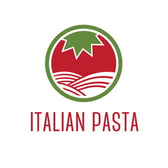 Abstract icon tomato with pasta. Vector
