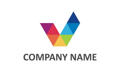 V Logo Abstract. Logo Abstract Polygonal V Letter, design for Corporate Business Identity, alphabet letter
