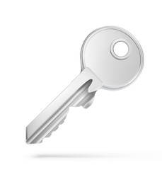 Metal key on white background. Vetor illustration